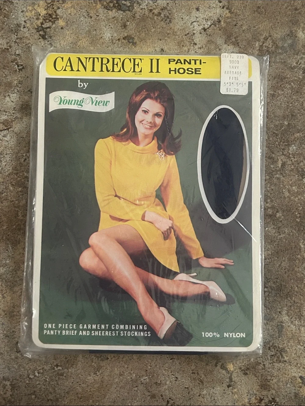 Cantrece II Navy Sheer Panti-Hose NOS 1960’s Navy